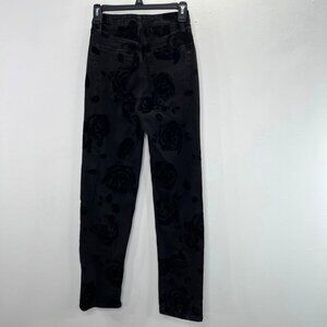 Wild Fable Floral Jeans 00 Black Velvet Rose Desigh High Rise 23" Waist Straight